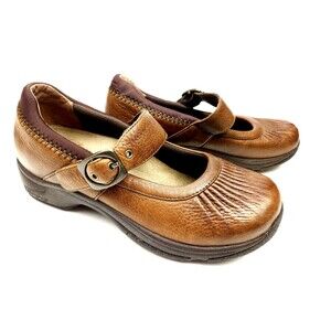 Dansko Brown Leather Kitty Mary Jane Clogs Women's Sz. 36 US 5.5-6